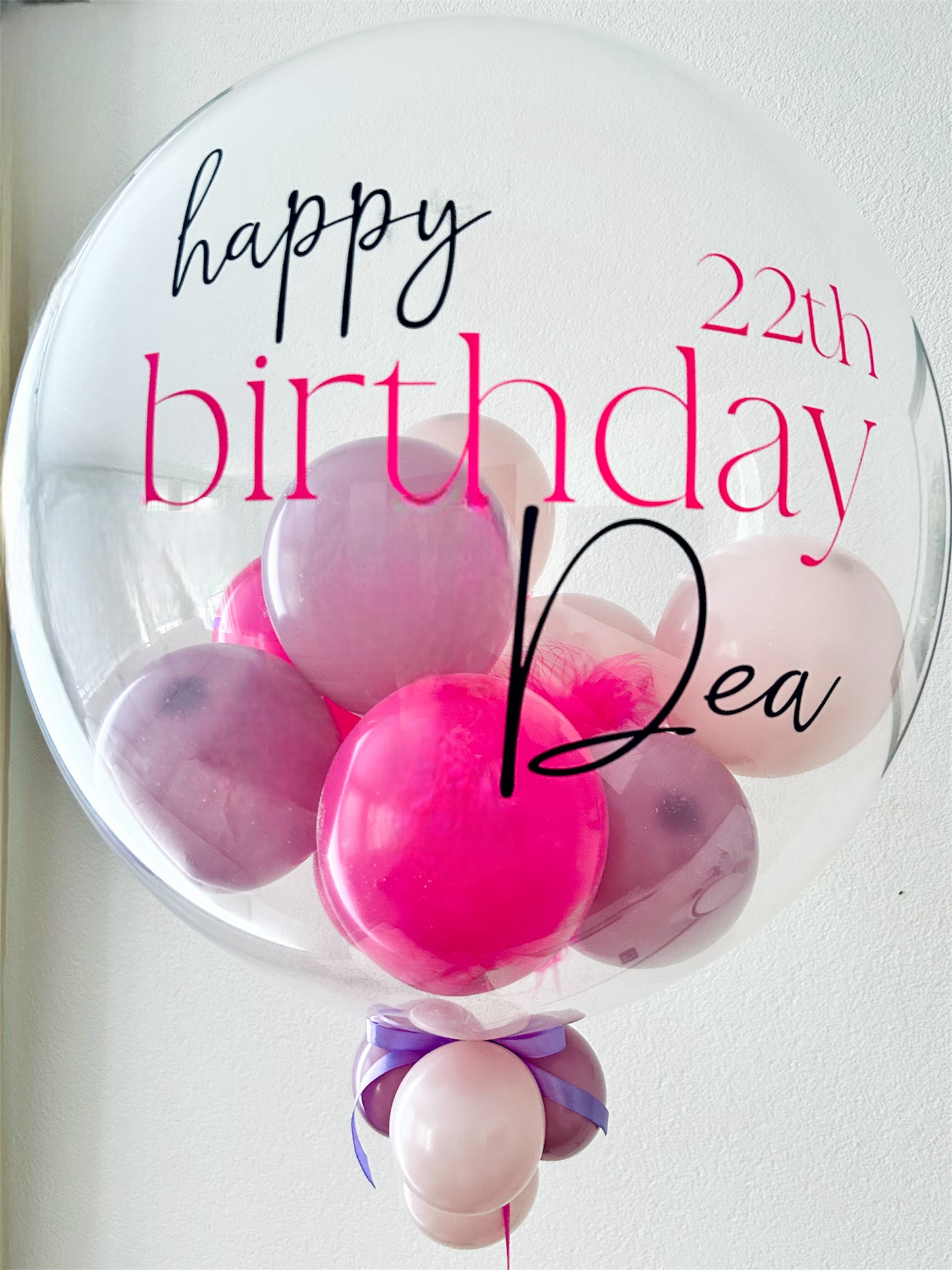 Personalisierter Bubble Ballon gefüllt Ø 61 cm