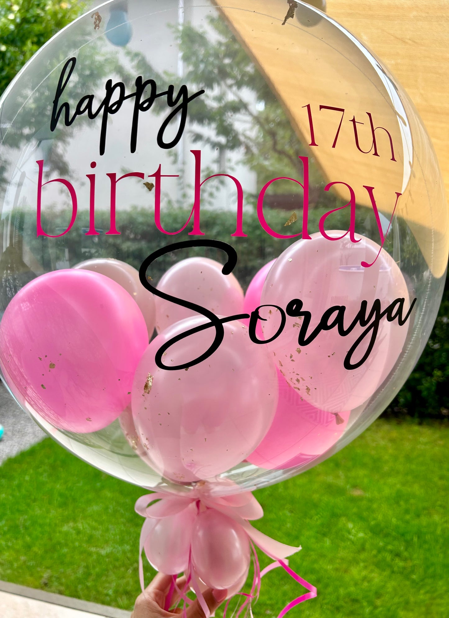 Personalisierter Bubble Ballon gefüllt Ø 61 cm