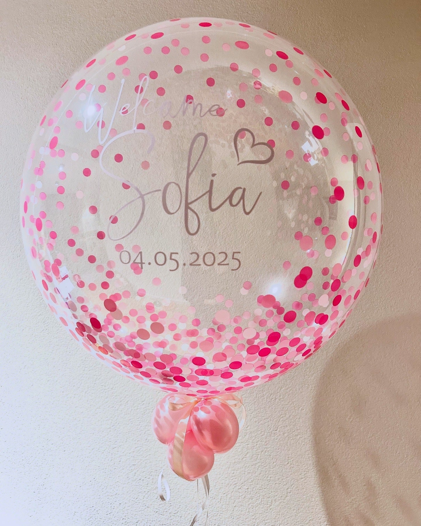 Auf Anfrage erhältlich- Personalisierter Bubble Ballon Konfetti
