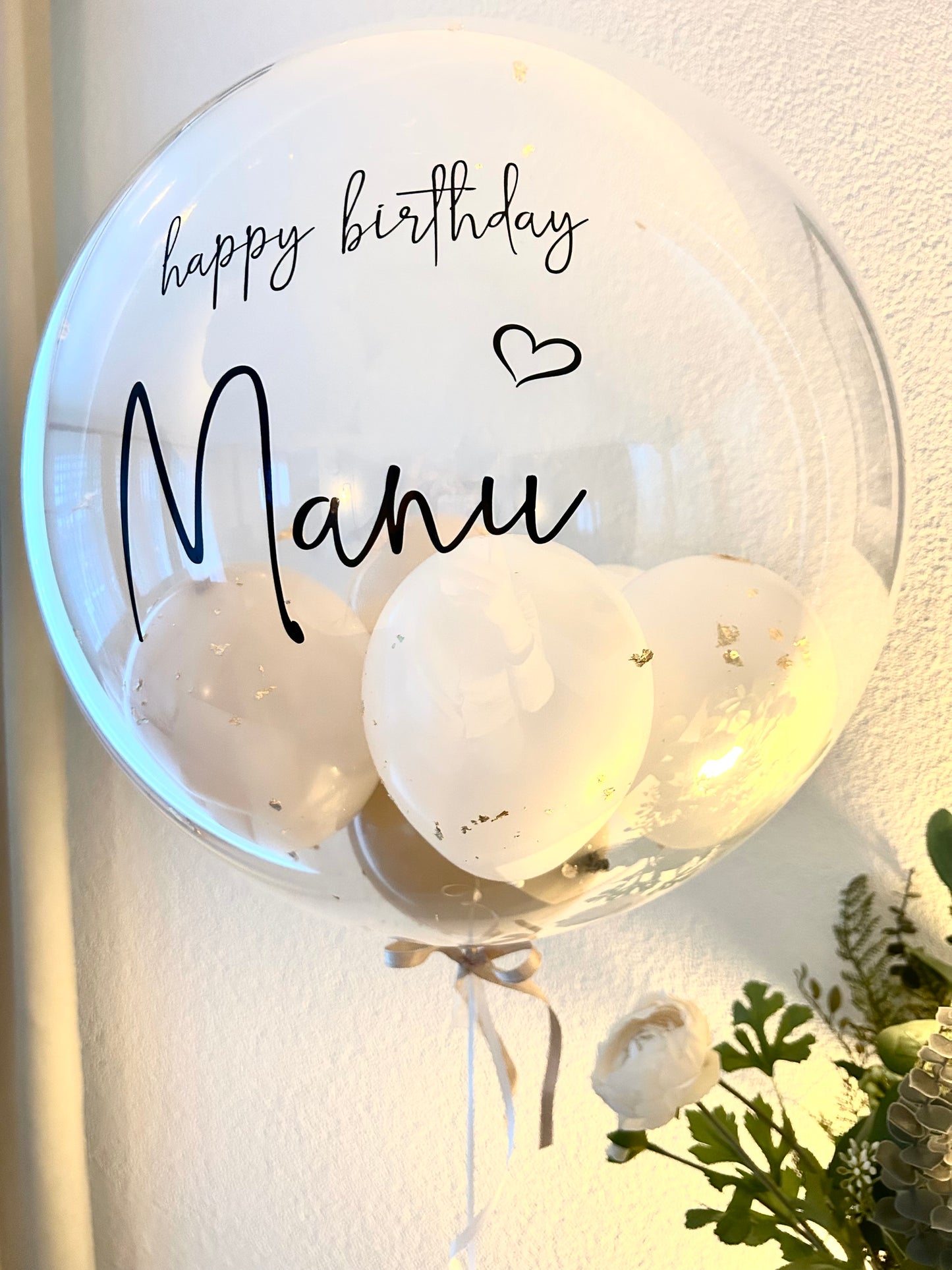 Personalisierter Bubble Ballon gefüllt Ø 61 cm