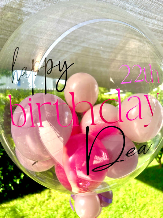 Personalisierter Bubble Ballon gefüllt Ø 61 cm