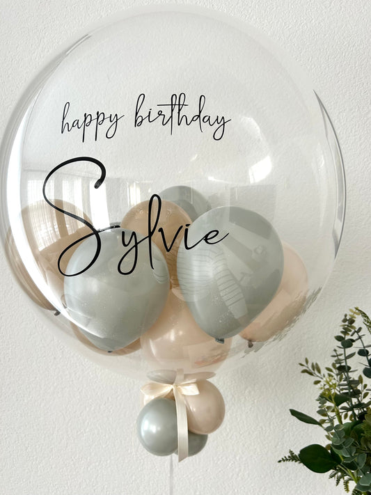 Personalisierter Bubble Ballon gefüllt Ø 61 cm