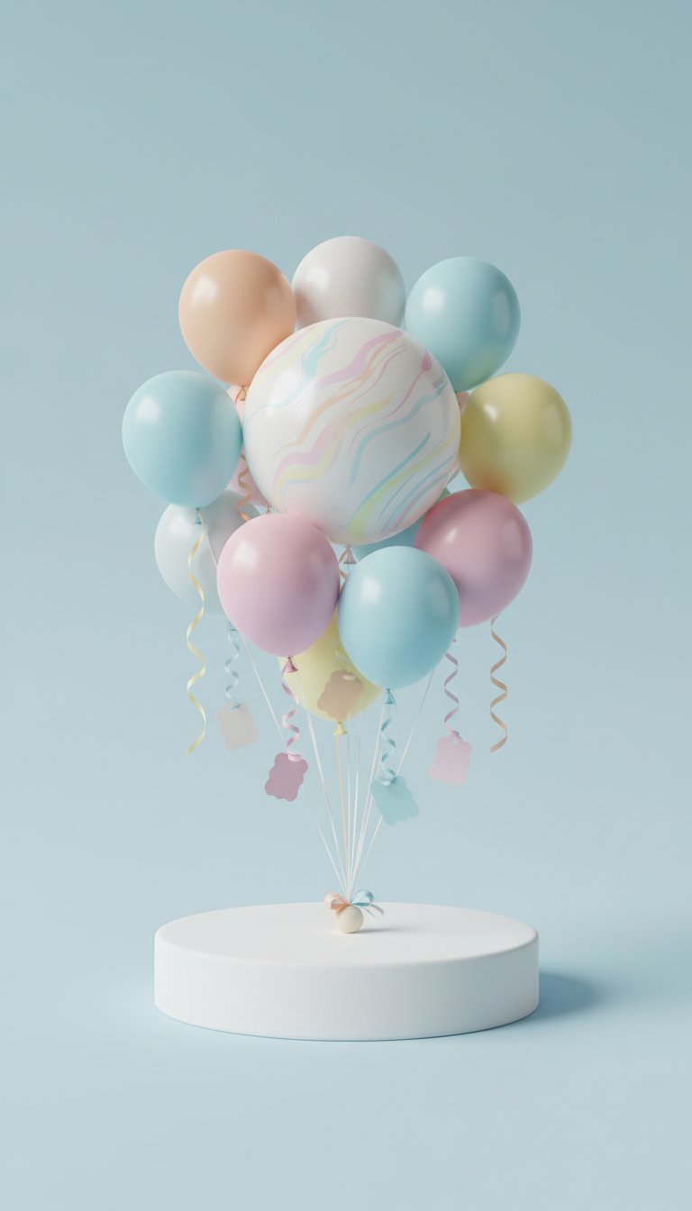 Personalisierte Babyshower-Ballon-Komposition