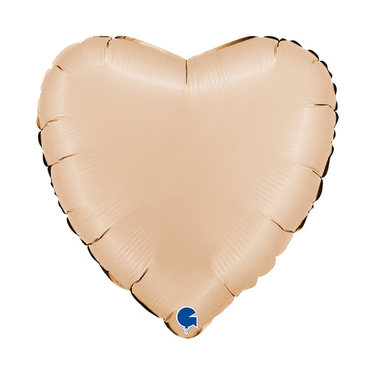 Standard-Folienballon HERZ SATIN NUDE Ø 43 cm (Grabo)