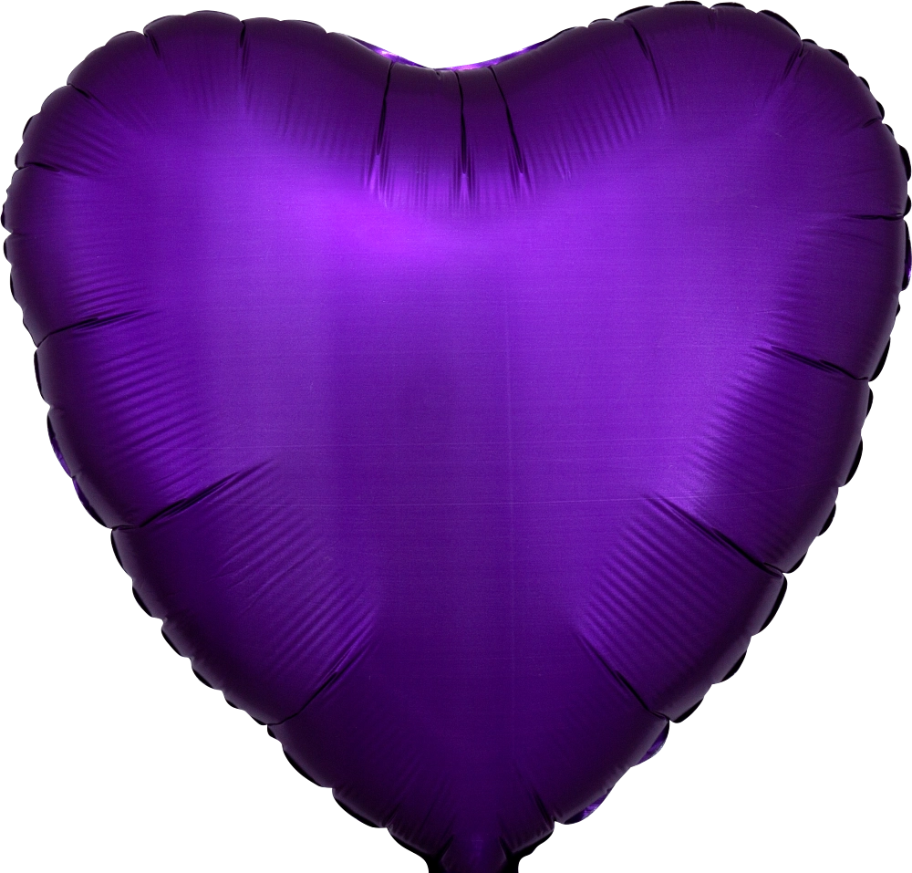 Standard-Folienballon Ø 38 cm HERZ SATIN LUXE VIOLETT