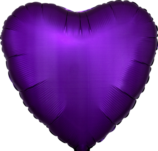 Standard-Folienballon Ø 38 cm HERZ SATIN LUXE VIOLETT