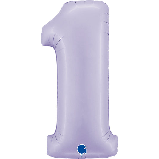 Zahlen-Folienballon 1 in SATIN LILAC 102cm (Grabo)