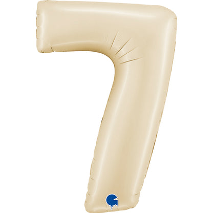 Zahlen-Folienballon 7 (sieben) in SATIN CREAM 102cm/40inch (Grabo)