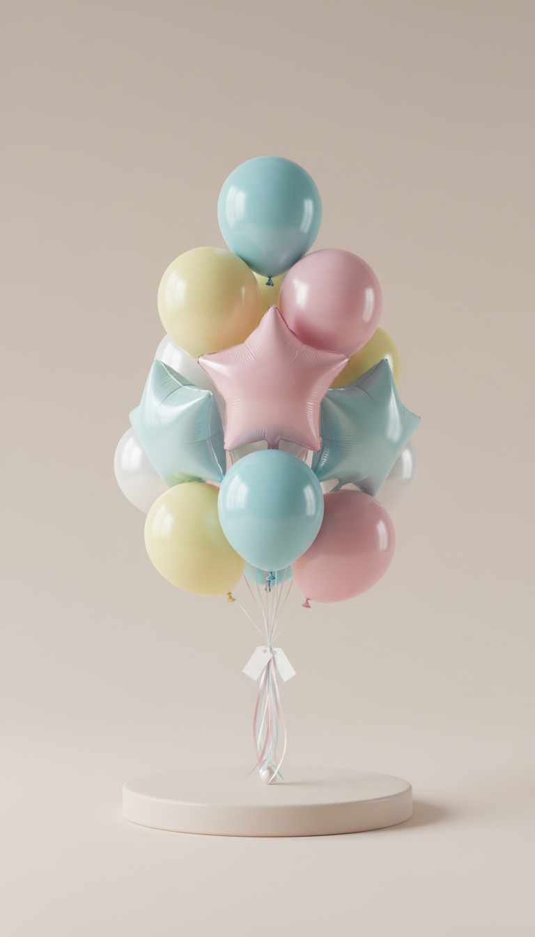 Geburtstags-Ballonarrangement mit Konfetti