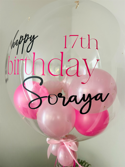 Personalisierter Bubble Ballon gefüllt Ø 61 cm