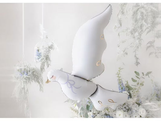 Folienballon Taube 80 x 100 cm, Weiss