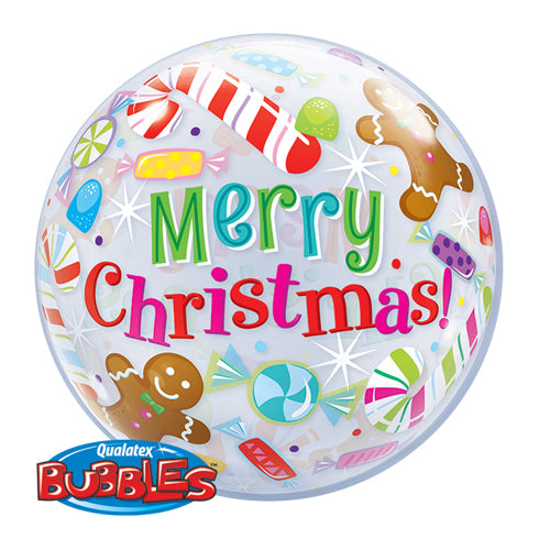 Bubble Ballon Merry Christmas, Weihnachten, 56cm