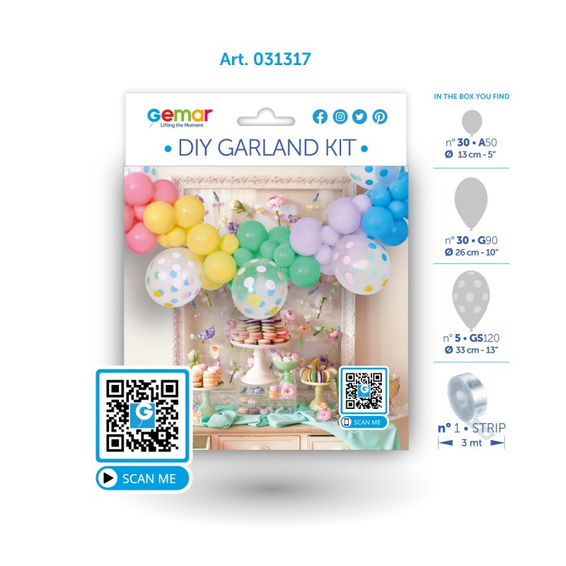 DIY Ballongirlande colored dots