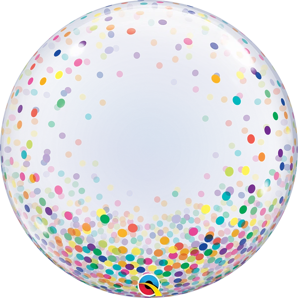 Bubble Ballon Bunte Konfetti 61cm