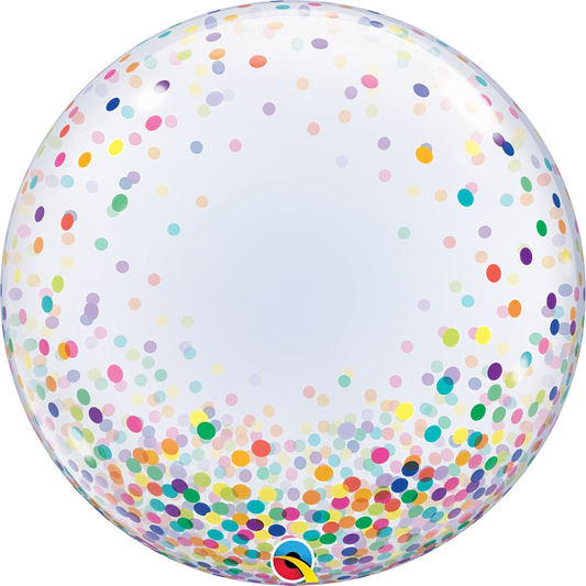 Bubble Ballon Bunte Konfetti 61cm