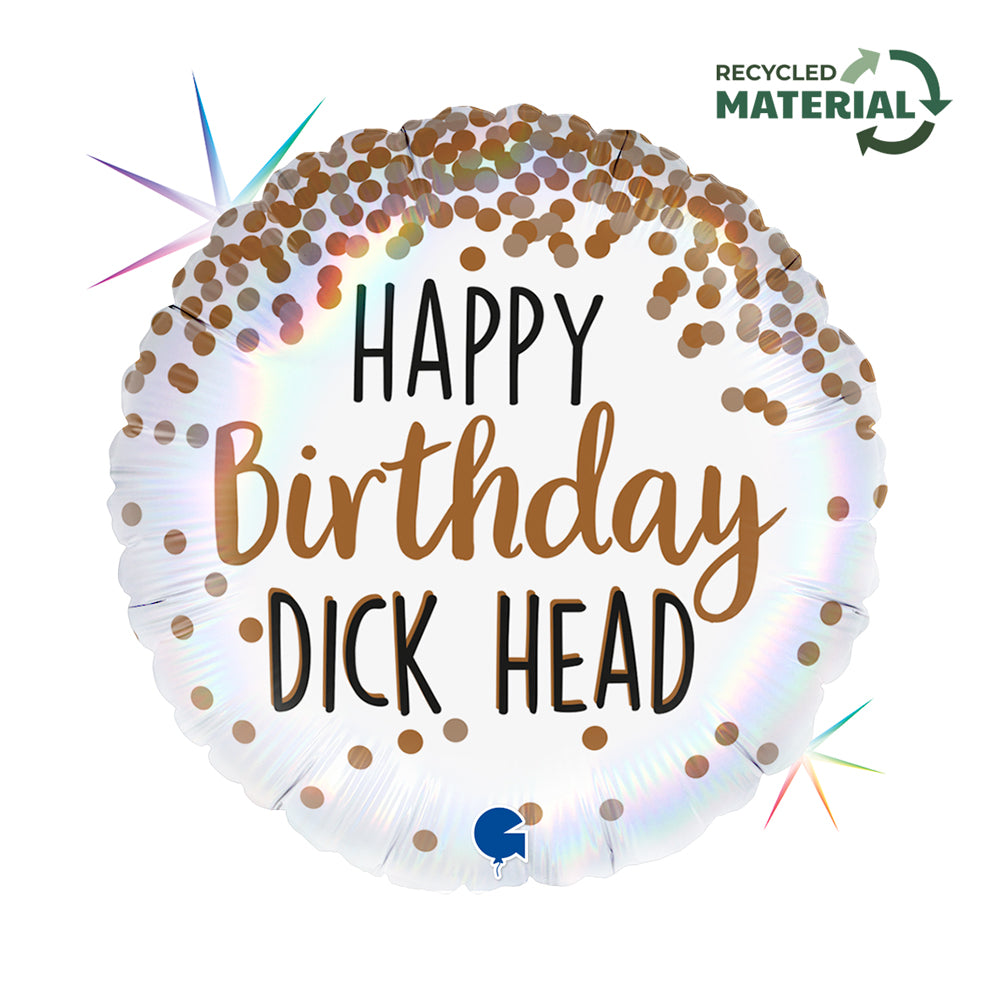 Folienballon Ø 38 cm Happy Birthday dick head