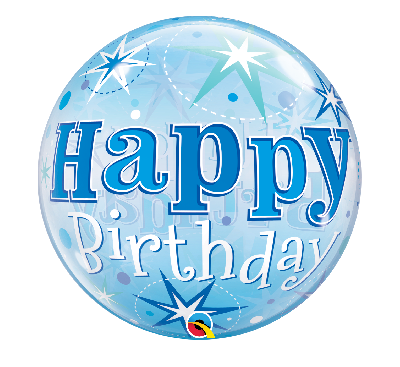 Deco-Bubble HAPPY BIRTHDAY hellblau 56cm (Qualatex)