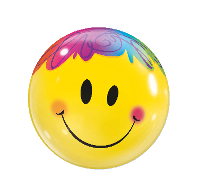 Deco Bubble Smiley, 56cm, gelb